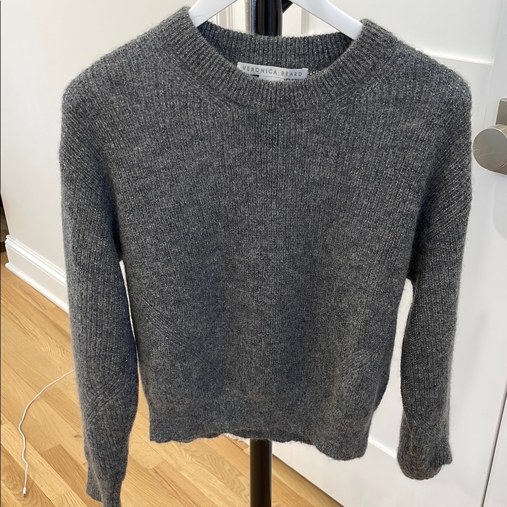 Veronica Beard Sparkly Gray Sweater